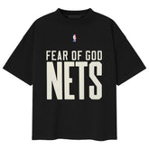NBA - Brooklyn Nets Fear of God x NBA Classic Fit T-Shirt - Black