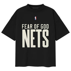 NBA - Brooklyn Nets Fear of God x NBA Classic Fit T-Shirt - Black