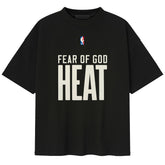 NBA - Miami Heat Fear of God x NBA Unisex 90s T-Shirt - Heather Black
