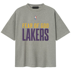 NBA - Los Angeles Lakers Fear of God x NBA Unisex 90s T-Shirt - Heather Gray