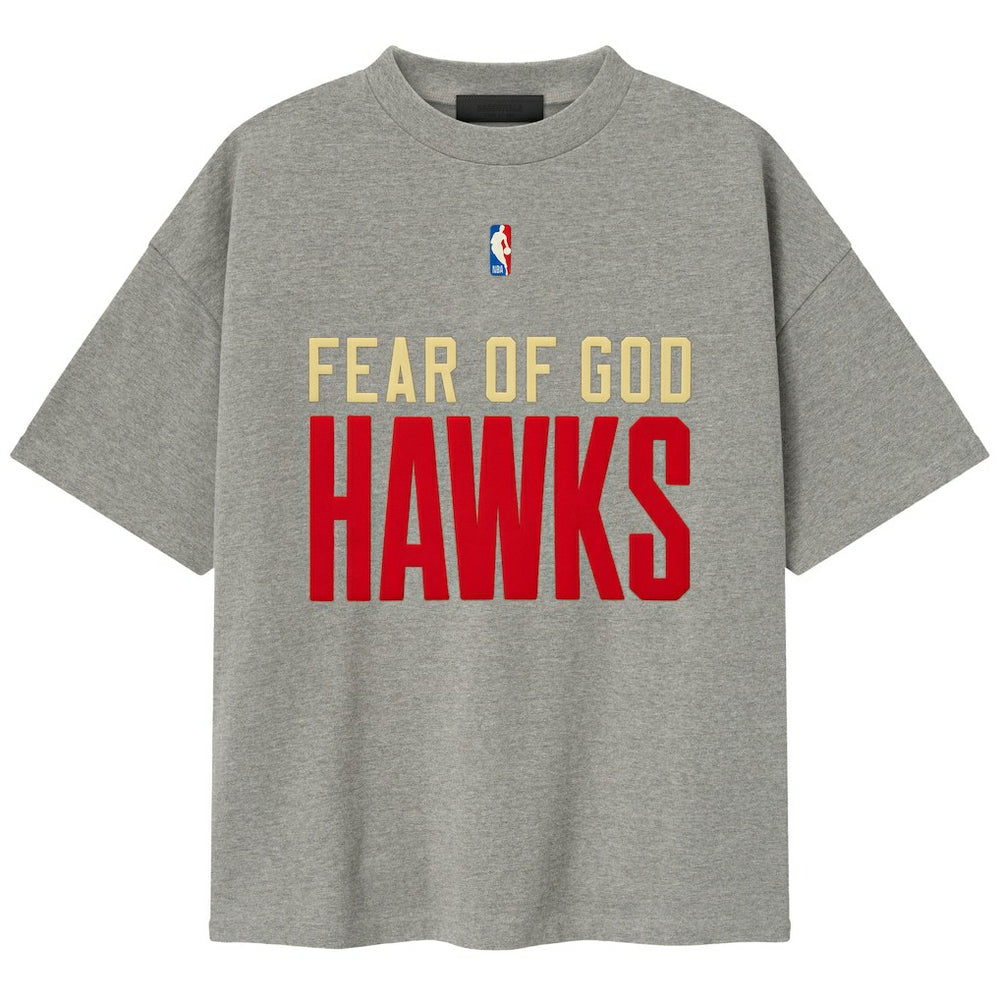 NBA - Atlanta Hawks Fear of God x NBA Unisex 90s T-Shirt - Heather Gray
