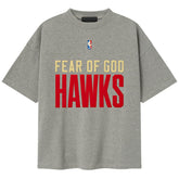 NBA - Atlanta Hawks Fear of God x NBA Unisex 90s T-Shirt - Heather Gray