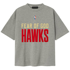 NBA - Atlanta Hawks Fear of God x NBA Unisex 90s T-Shirt - Heather Gray