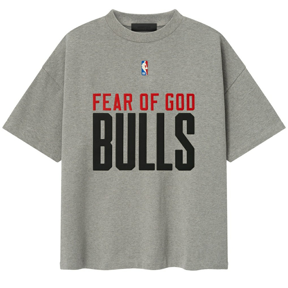 NBA - Chicago Bulls Fear of God x NBA Unisex 90s T-Shirt - Heather Gray