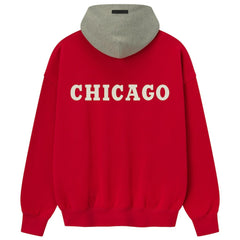 NBA - Chicago Bulls Fear of God x NBA Unisex Sport Hoodie - Red/Heather Gray