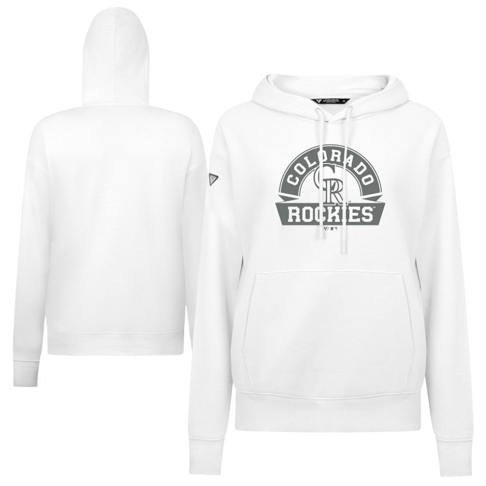 Colorado Rockies Levelwear Women's Adorn Banner Arch Hoodie On Sale
