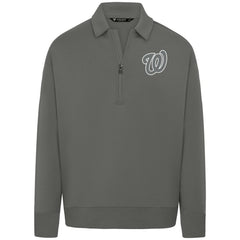 Washington Nationals Levelwear Women's Canmore Chenille Logo Quarter-Zip Top Lifestyle
