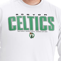 NBA - Boston Celtics G-III Sports by Carl Banks Adaptive Printed Mesh Effect Long Sleeve T-Shirt - White