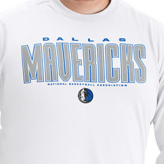 NBA - Dallas Mavericks G-III Sports by Carl Banks Adaptive Printed Mesh Effect Long Sleeve T-Shirt - White