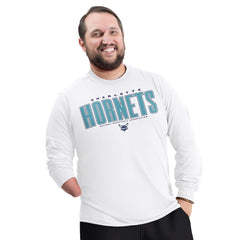 NBA - Charlotte Hornets G-III Sports by Carl Banks Adaptive Printed Mesh Effect Long Sleeve T-Shirt - White