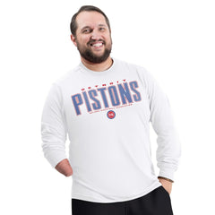NBA - Detroit Pistons G-III Sports by Carl Banks Adaptive Printed Mesh Effect Long Sleeve T-Shirt - White