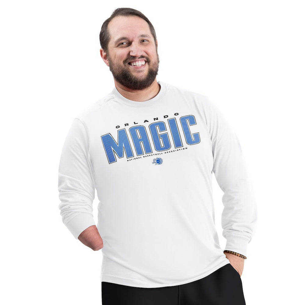 NBA - Orlando Magic G-III Sports by Carl Banks Adaptive Printed Mesh Effect Long Sleeve T-Shirt - White