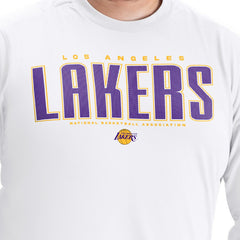 NBA - Los Angeles Lakers G-III Sports by Carl Banks Adaptive Printed Mesh Effect Long Sleeve T-Shirt - White