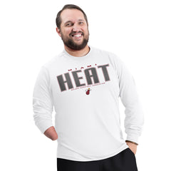 NBA - Miami Heat G-III Sports by Carl Banks Adaptive Printed Mesh Effect Long Sleeve T-Shirt - White