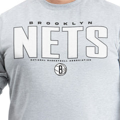NBA - Brooklyn Nets G-III Sports by Carl Banks Adaptive Printed Mesh Effect Long Sleeve T-Shirt - Gray
