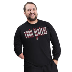 NBA - Portland Trail Blazers G-III Sports by Carl Banks Adaptive Printed Mesh Effect Long Sleeve T-Shirt - Black