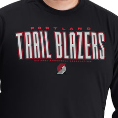 NBA - Portland Trail Blazers G-III Sports by Carl Banks Adaptive Printed Mesh Effect Long Sleeve T-Shirt - Black