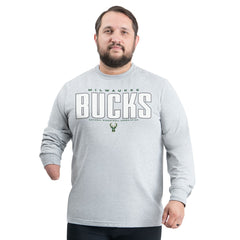 NBA - Milwaukee Bucks G-III Sports by Carl Banks Adaptive Printed Mesh Effect Long Sleeve T-Shirt - Gray