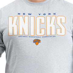 NBA - New York Knicks G-III Sports by Carl Banks Adaptive Printed Mesh Effect Long Sleeve T-Shirt - Gray