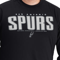 NBA - San Antonio Spurs G-III Sports by Carl Banks Adaptive Printed Mesh Effect Long Sleeve T-Shirt - Black
