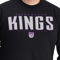 NBA - Sacramento Kings G-III Sports by Carl Banks Adaptive Printed Mesh Effect Long Sleeve T-Shirt - Black