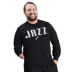NBA - Utah Jazz G-III Sports by Carl Banks Adaptive Printed Mesh Effect Long Sleeve T-Shirt - Black