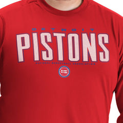 NBA - Detroit Pistons G-III Sports by Carl Banks Adaptive Printed Mesh Effect Long Sleeve T-Shirt - Red