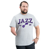 NBA - Utah Jazz G-III Sports by Carl Banks Adaptive Classic Team Spirit Short Sleeve T-Shirt - Gray