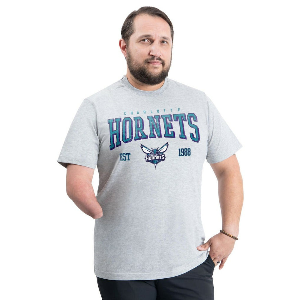 NBA - Charlotte Hornets G-III Sports by Carl Banks Adaptive Classic Team Spirit Short Sleeve T-Shirt - Gray