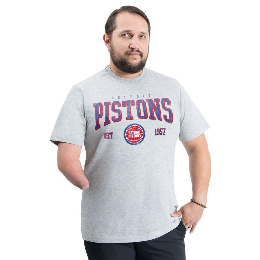 NBA - Detroit Pistons G-III Sports by Carl Banks Adaptive Classic Team Spirit Short Sleeve T-Shirt - Gray