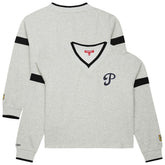 Philadelphia Phillies Mitchell & Ness Women's Cooperstown Collection V-Neck Cropped Toggle Sweatshirt for sale