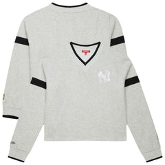 New York Yankees Mitchell & Ness Women's Cooperstown Collection V-Neck Cropped Toggle Sweatshirt Online