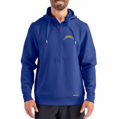 Los Angeles Chargers Cutter & Buck Roam Eco Half-Zip Recycled Pullover Hoodie Blue - NFL