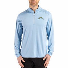 Los Angeles Chargers Cutter & Buck Coastline Epic Comfort Recycled Quarter-Zip Pullover Powder Blue - NFL
