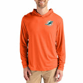 Miami Dolphins Cutter & Buck Coastline Epic Comfort Recycled Long Sleeve Hoodie T-Shirt Orange - NFL