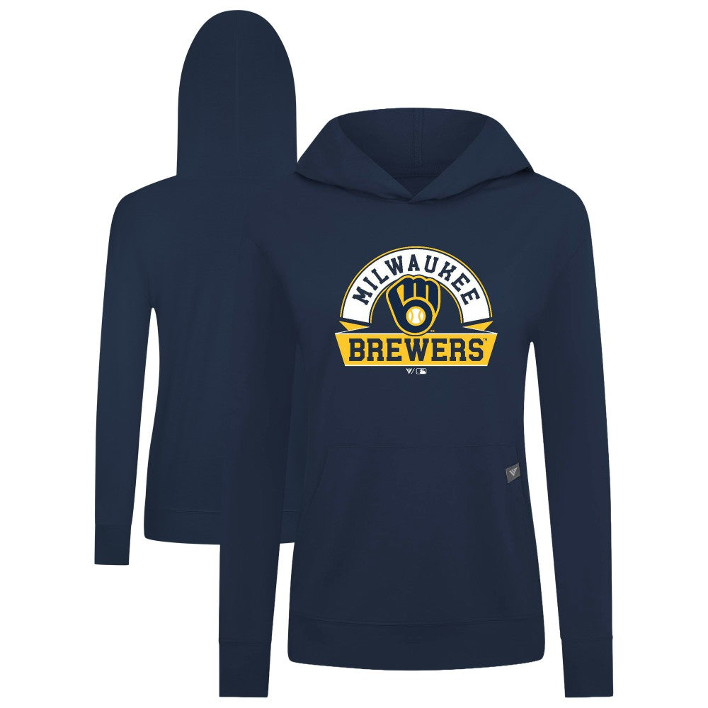 Milwaukee Brewers Levelwear Women's Relay Banner Arch Long Sleeve T-Shirt Hoodie On Sale