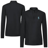 Seattle Mariners Levelwear Women's Upright Insignia 2.0 Quarter-Zip Tri-Blend Top Clearance
