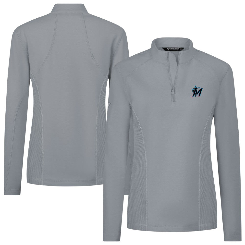 Miami Marlins Levelwear Women's Upright Insignia 2.0 Quarter-Zip Tri-Blend Top Near Me