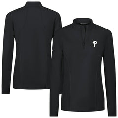 Philadelphia Phillies Levelwear Women's Upright Insignia 2.0 Quarter-Zip Tri-Blend Top Lifestyle