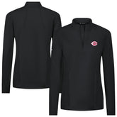 Cincinnati Reds Levelwear Women's Upright Insignia 2.0 Quarter-Zip Tri-Blend Top On Sale