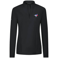 Toronto Blue Jays Levelwear Women's Upright Insignia 2.0 Quarter-Zip Tri-Blend Top Lifestyle