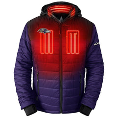 Baltimore Ravens ActionHeat 5V Battery Heated Full-Zip Hoodie Puffer Jacket Purple - NFL