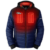 Denver Broncos ActionHeat 5V Battery Heated Colorblock Full-Zip Puffer Jacket Black/Navy - NFL