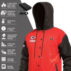 Kansas City Chiefs ActionHeat 5V Battery Heated Full-Snap Varsity Jacket Red/Black - NFL
