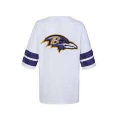 Baltimore Ravens Cuce Women's Rhinestone V-Neck Tunic White - NFL