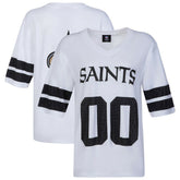 New Orleans Saints Cuce Women's Rhinestone V-Neck Tunic White - NFL
