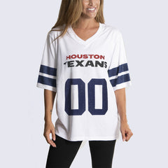 Houston Texans Cuce Women's Rhinestone V-Neck Tunic White - NFL