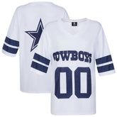 Dallas Cowboys Cuce Women's Rhinestone V-Neck Tunic White - NFL