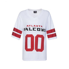 Atlanta Falcons Cuce Women's Rhinestone V-Neck Tunic White - NFL