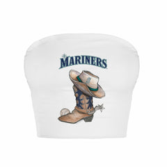 Seattle Mariners Tiny Turnip Women's Cowboy Boot Crop Tube Top Lifestyle